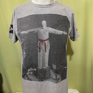 VXRSI Fighter Fashion Brasil Christ the Redeemer Cristo Men's Gray Shirt Large
